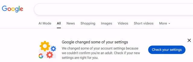 Google adiciona verificação de idade também nos resultados de pesquisa