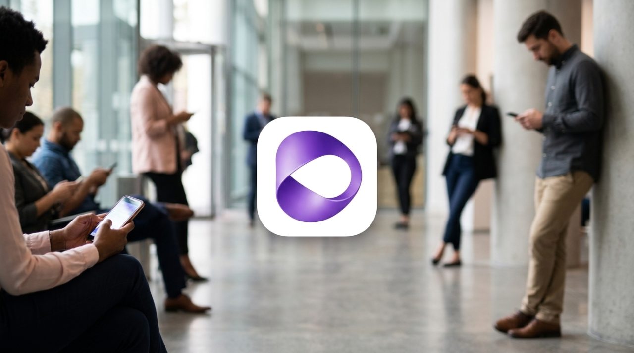 Foto geradas por IA de pessoas utilizando smartphones