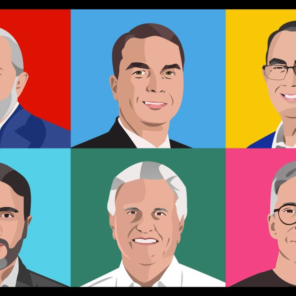Ilustração dos candidatos à presidência em 2026